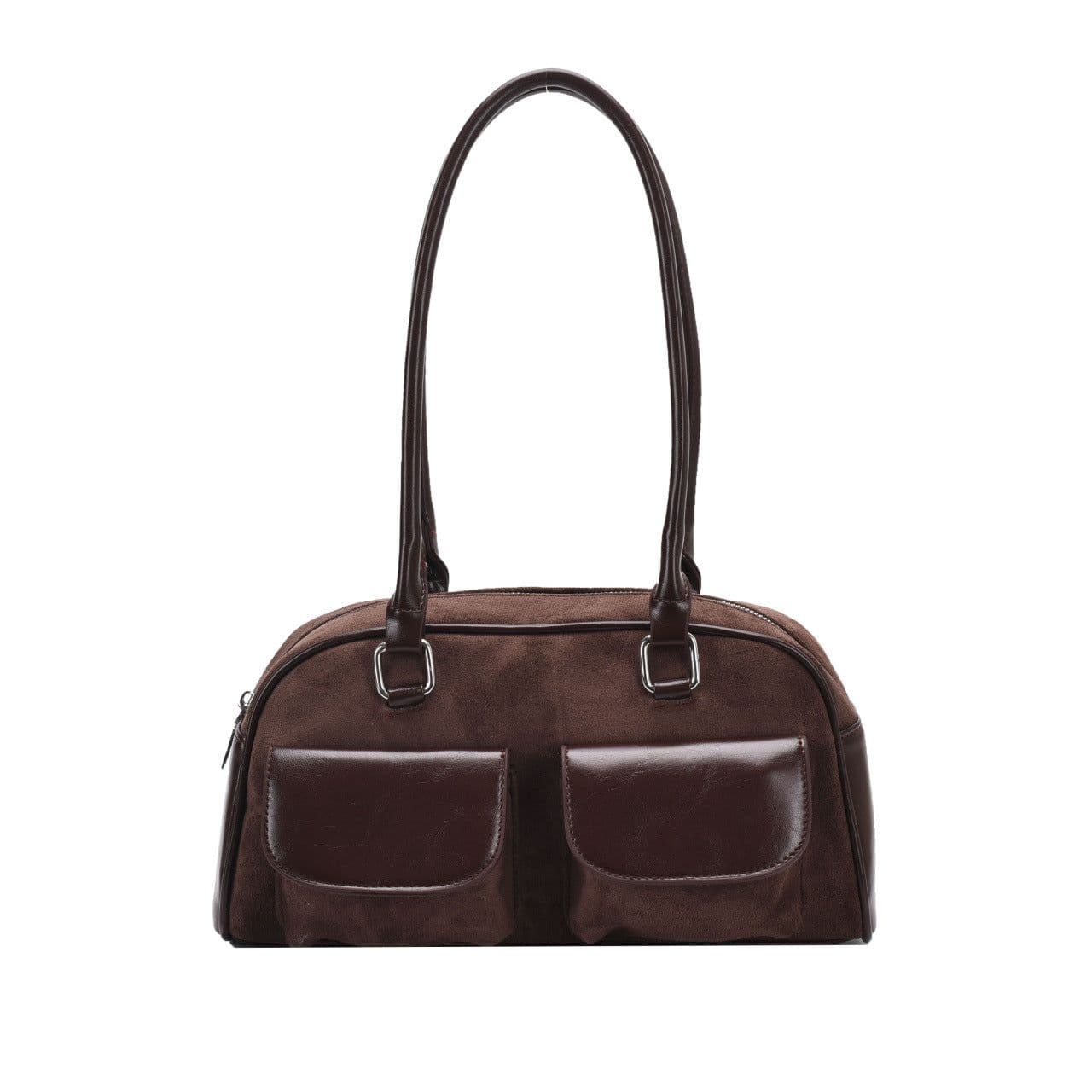 image-College Style Velvet Frosted Leather Bow Ribbon Commuter Bag Advanced Simple