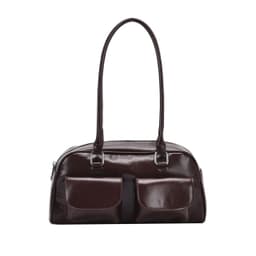 image-College Style Velvet Frosted Leather Bow Ribbon Commuter Bag Advanced Simple