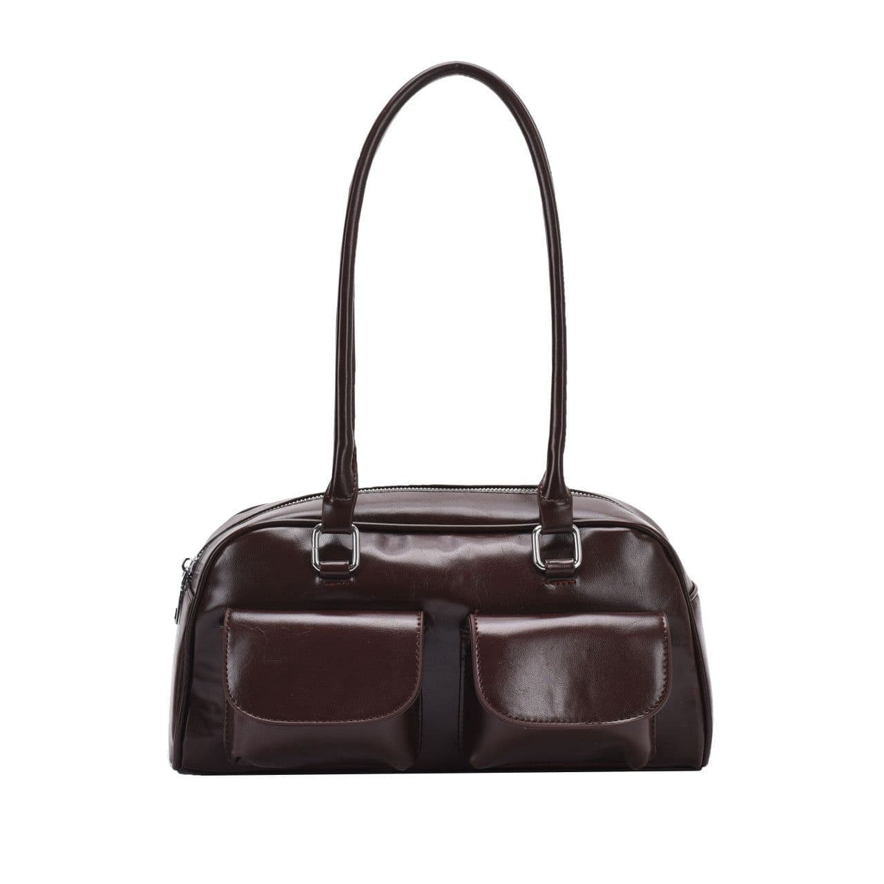 image-College Style Velvet Frosted Leather Bow Ribbon Commuter Bag Advanced Simple