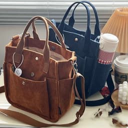 image-Homemade Corduroy Leisure Artistic Hand Carrying Messenger Bag
