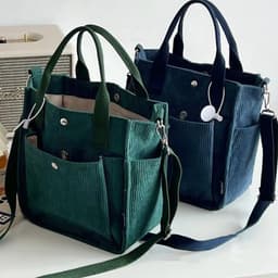 image-Homemade Corduroy Leisure Artistic Hand Carrying Messenger Bag