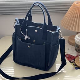 image-Homemade Corduroy Leisure Artistic Hand Carrying Messenger Bag