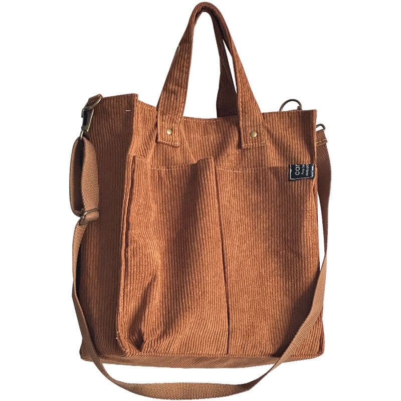 image-Homemade Corduroy Leisure Artistic Hand Carrying Messenger Bag