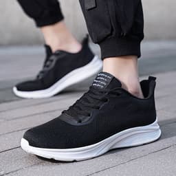 image-Men's Lace-up Running Shoes Mesh Lightweight Breathable Comfortable Sneakers