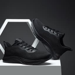 image-Men's Lace-up Running Shoes Mesh Lightweight Breathable Comfortable Sneakers