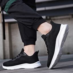 image-Men's Lace-up Running Shoes Mesh Lightweight Breathable Comfortable Sneakers