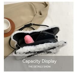image-Sweet Cool Hot Girl Rivet Plush Shoulder Bag