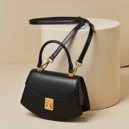 image-Fashion High-grade Saddle Shoulder Genuine Leather Flap French Crossbody Bag