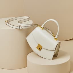 image-Fashion High-grade Saddle Shoulder Genuine Leather Flap French Crossbody Bag