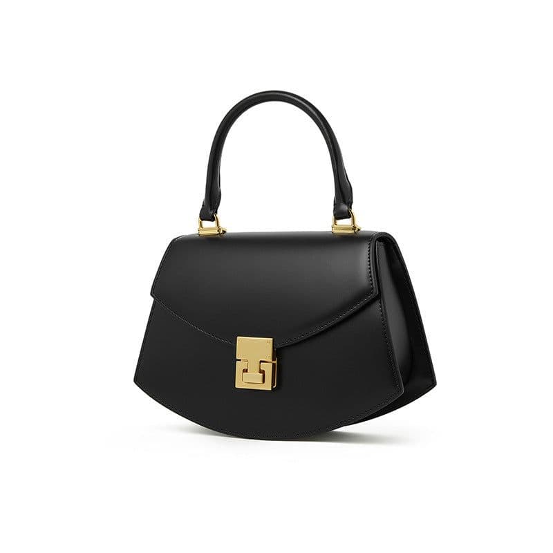 image-Fashion High-grade Saddle Shoulder Genuine Leather Flap French Crossbody Bag
