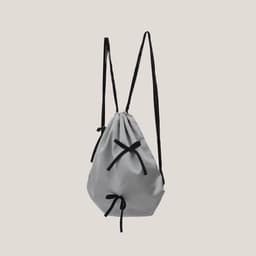 image-Silk Bow Drawstring Backpack Women's Cloth Bags