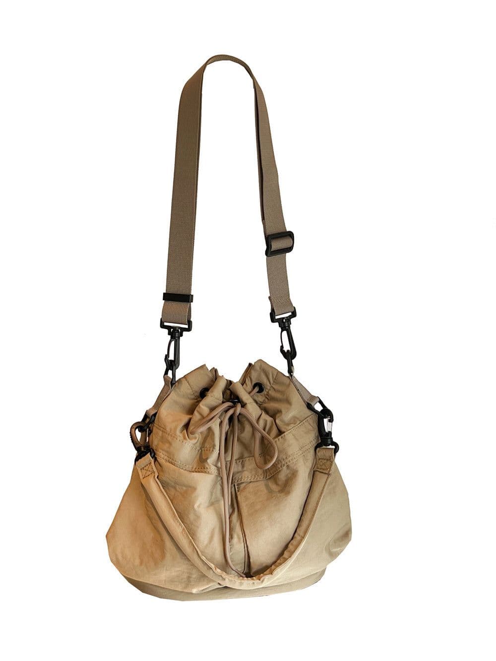 image-Multi-pocket Lightweight Bucket Bag Canvas Bag