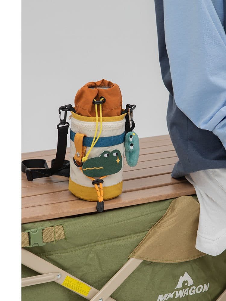 image-Cute Camping Style One Shoulder Crossbody Portable Small Bucket Bag