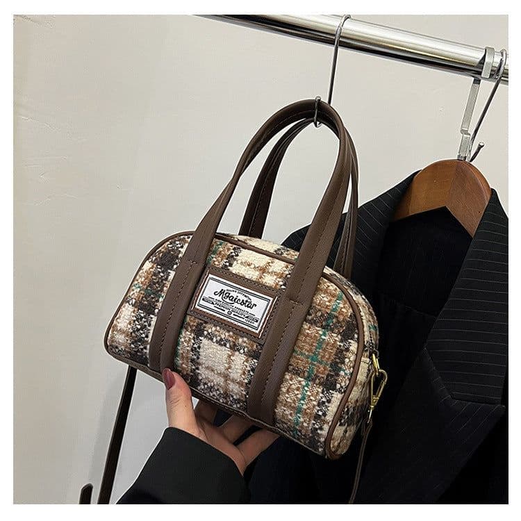 image-Women's Fashion Casual Houndstooth Shoulder Messenger Bag