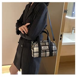 image-Women's Fashion Casual Houndstooth Shoulder Messenger Bag