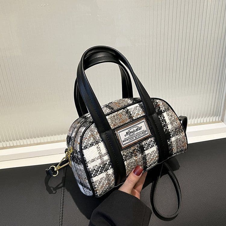 image-Women's Fashion Casual Houndstooth Shoulder Messenger Bag