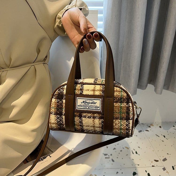 image-Women's Fashion Casual Houndstooth Shoulder Messenger Bag