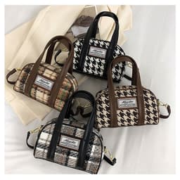 image-Women's Fashion Casual Houndstooth Shoulder Messenger Bag
