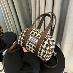 image-Women's Fashion Casual Houndstooth Shoulder Messenger Bag