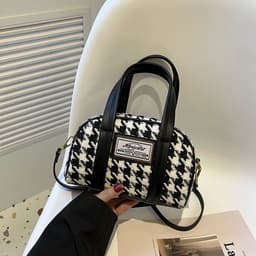 image-Women's Fashion Casual Houndstooth Shoulder Messenger Bag