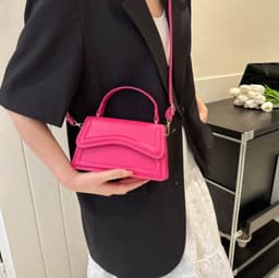 image-Small Square Women's Fashion Shoulder Solid Color Tote Crossbody