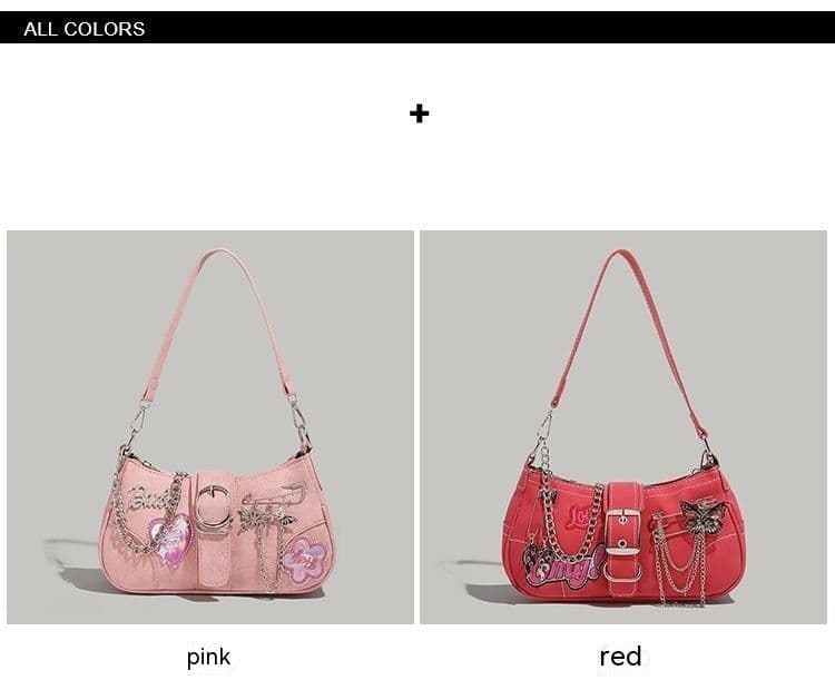 image-New Special-interest Design Laser Love Underarm Y2g Crossbody Bag