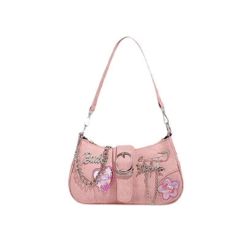 image-New Special-interest Design Laser Love Underarm Y2g Crossbody Bag