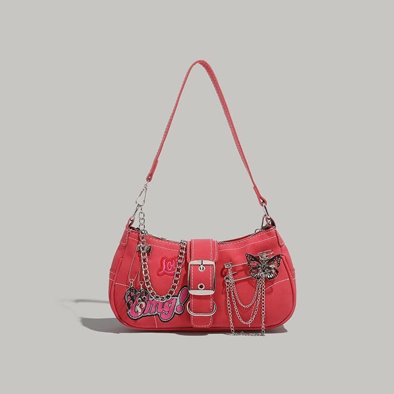 image-New Special-interest Design Laser Love Underarm Y2g Crossbody Bag