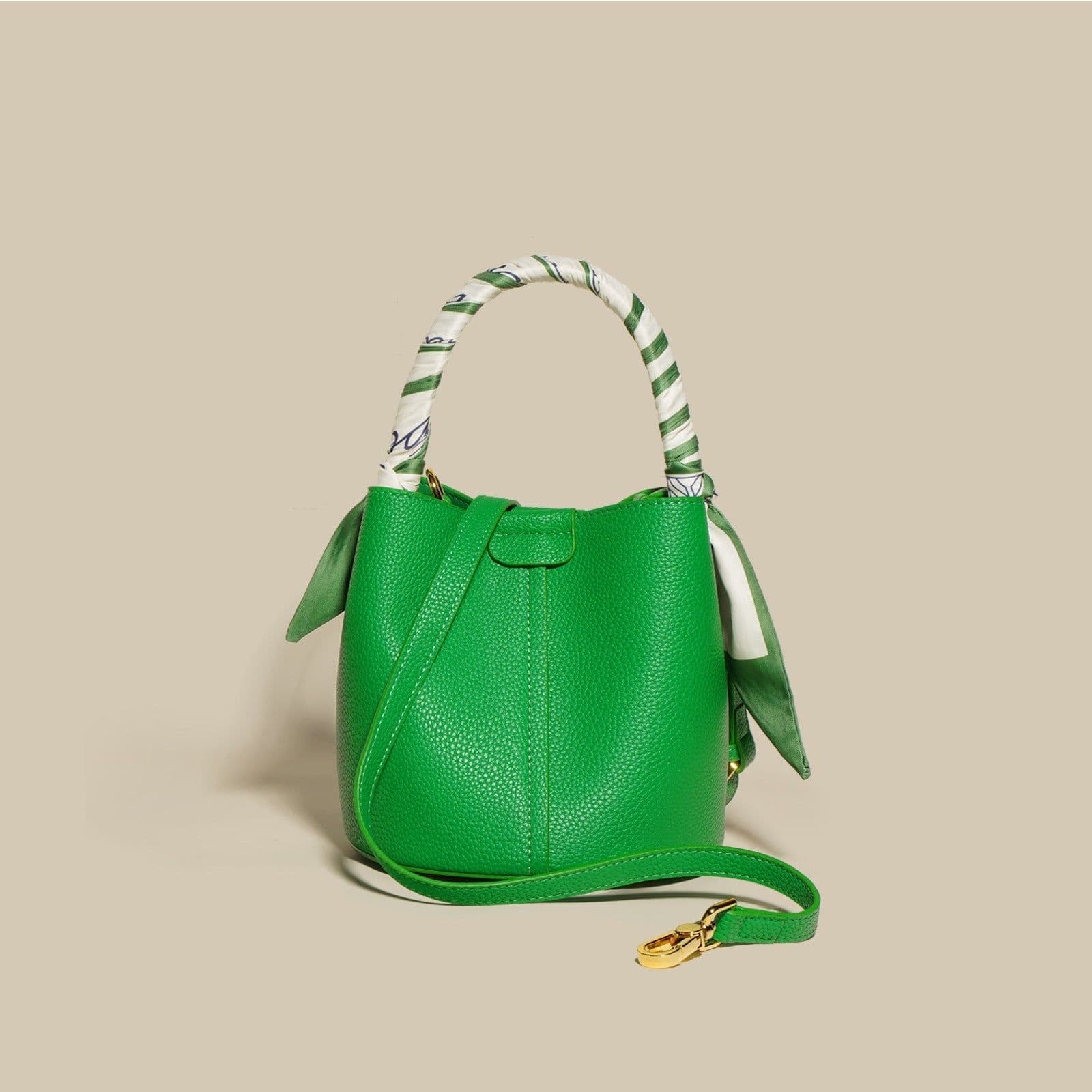 image-Genuine Leather Advanced Texture Bucket Bags Women