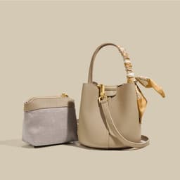 image-Genuine Leather Advanced Texture Bucket Bags Women