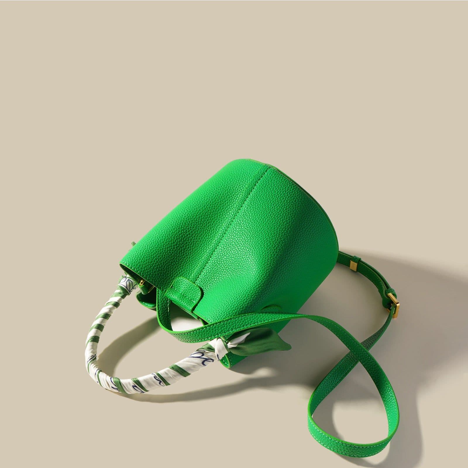 image-Genuine Leather Advanced Texture Bucket Bags Women