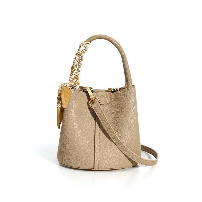 image-Genuine Leather Advanced Texture Bucket Bags Women