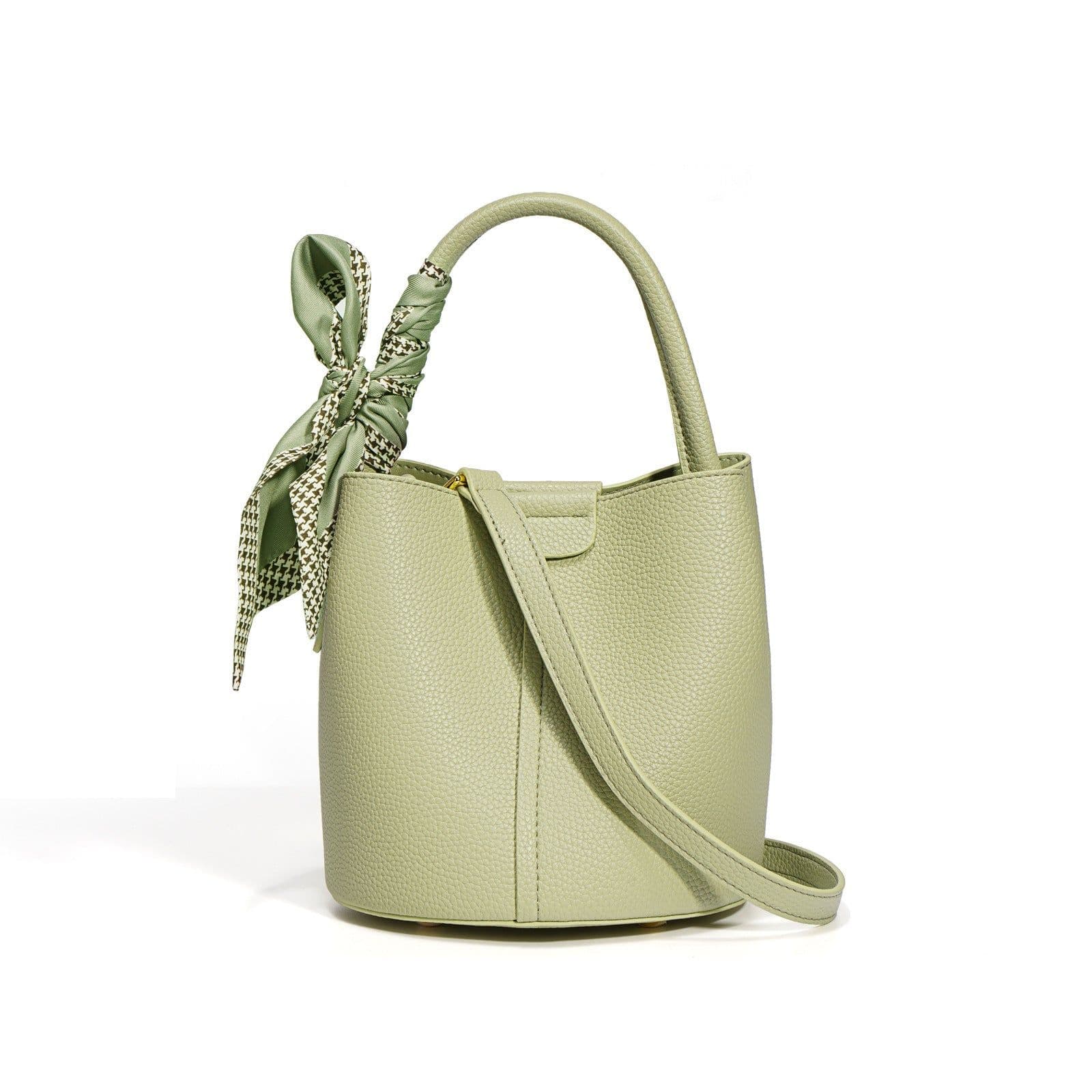 image-Genuine Leather Advanced Texture Bucket Bags Women