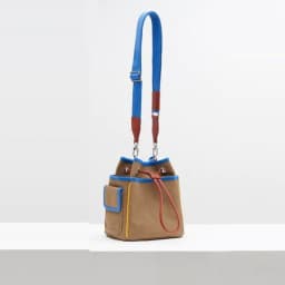 image-All-match Contrast Color Drawstring Closed Canvas Bag
