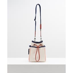 image-All-match Contrast Color Drawstring Closed Canvas Bag