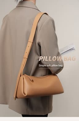 image-Women's High-grade Cowhide Baguette Underarm Bag