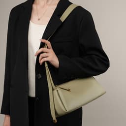 image-Women's High-grade Cowhide Baguette Underarm Bag