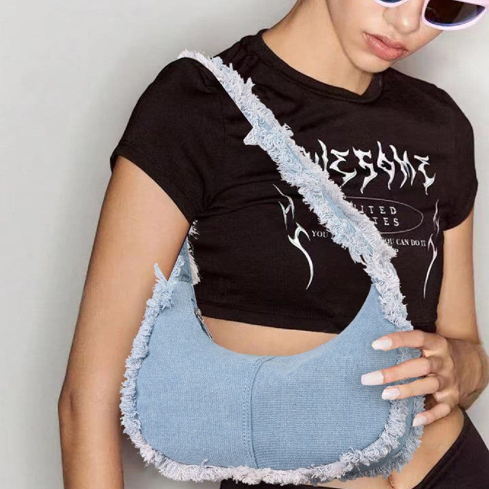 image-Women's Denim Casual Shoulder Bag