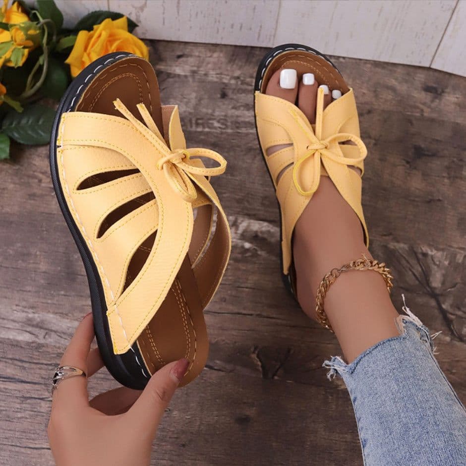 image-New Roman Shoes For Women Lace-up Platform Wedges Sandals Summer Fashion Slides Casual Vacation Beach Slippers