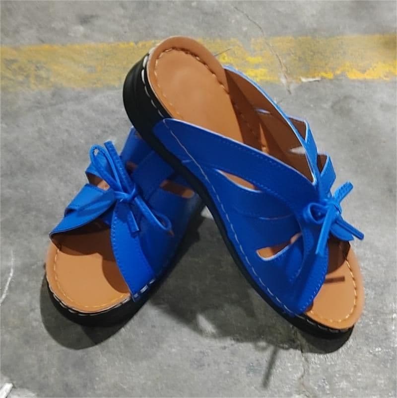 image-New Roman Shoes For Women Lace-up Platform Wedges Sandals Summer Fashion Slides Casual Vacation Beach Slippers
