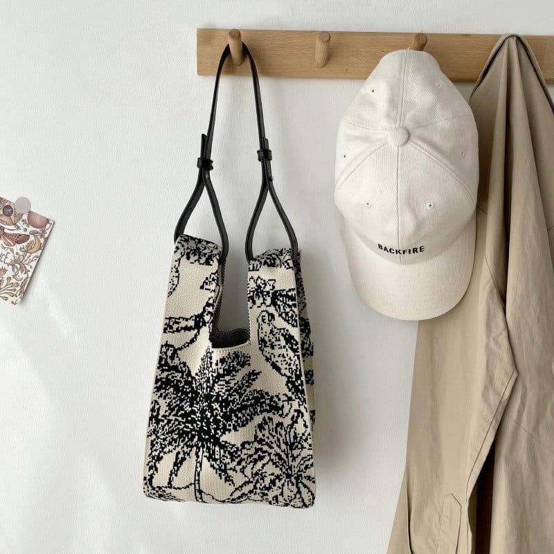 image-Korean Style All-match Knitted Tote Bag Retro