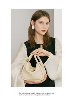image-New One-shoulder Elegant Handbag For Women First Layer Cowhide Bag All-matching Women