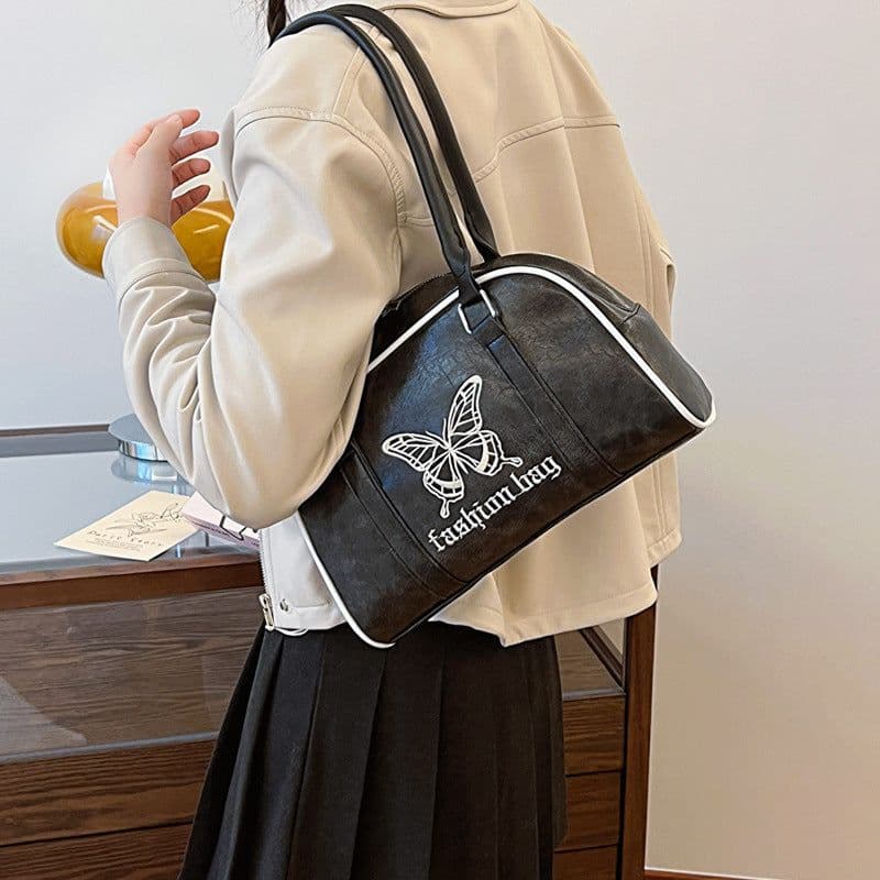 image-Simple Korean Style Large Capacity One Shoulder Underarm Bag Women