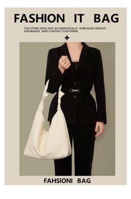 image-Soft Leather Tote Big Bag Fashion Simple Shoulder Bag