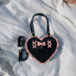 image-Cross Heart Knot Cute Heart Shape Lace Crossbody Portable Shoulder Bag