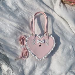image-Cross Heart Knot Cute Heart Shape Lace Crossbody Portable Shoulder Bag