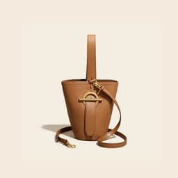 image-Women's Portable One-shoulder Crossbody Genuine Leather Bucket Bag