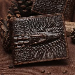 image-Fashion Casual Men's Wallet Retro Oil Wax Skin Crocodile Pattern