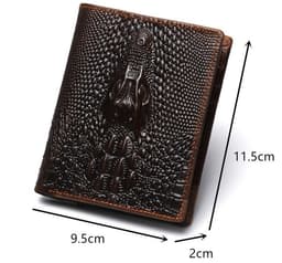 image-Fashion Casual Men's Wallet Retro Oil Wax Skin Crocodile Pattern