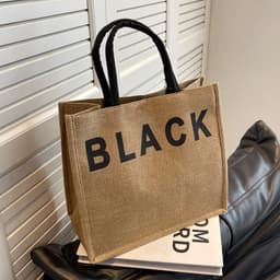 image-Canvas Bag Female Capacity Linen Handbag
